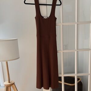 Vince Chocolate Brown Sleeveless Midi Dress